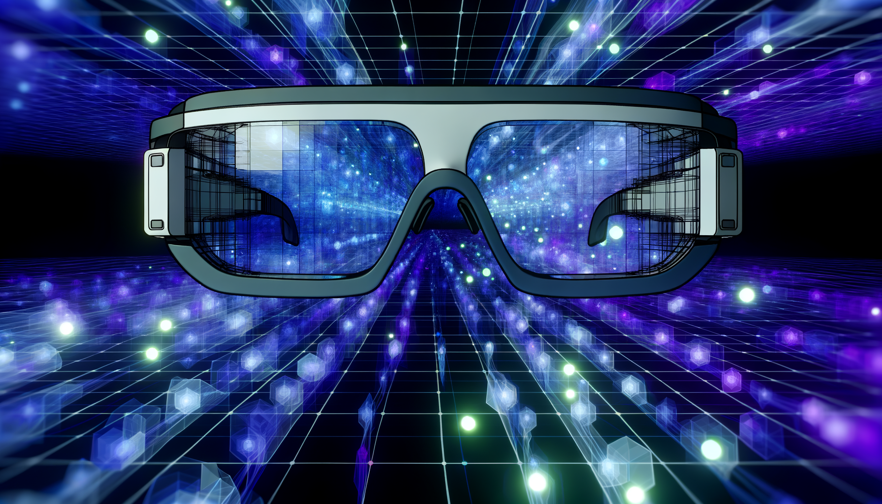 augmented reality, smart glasses, Alexa Fund
technology and  Metaverse illustration
