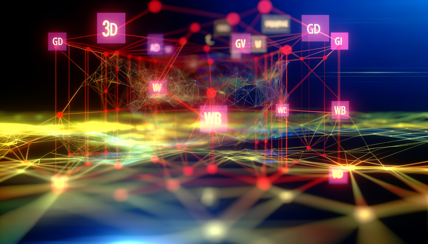 3D Web, metaverse, web standards technology and Metaverse illustration