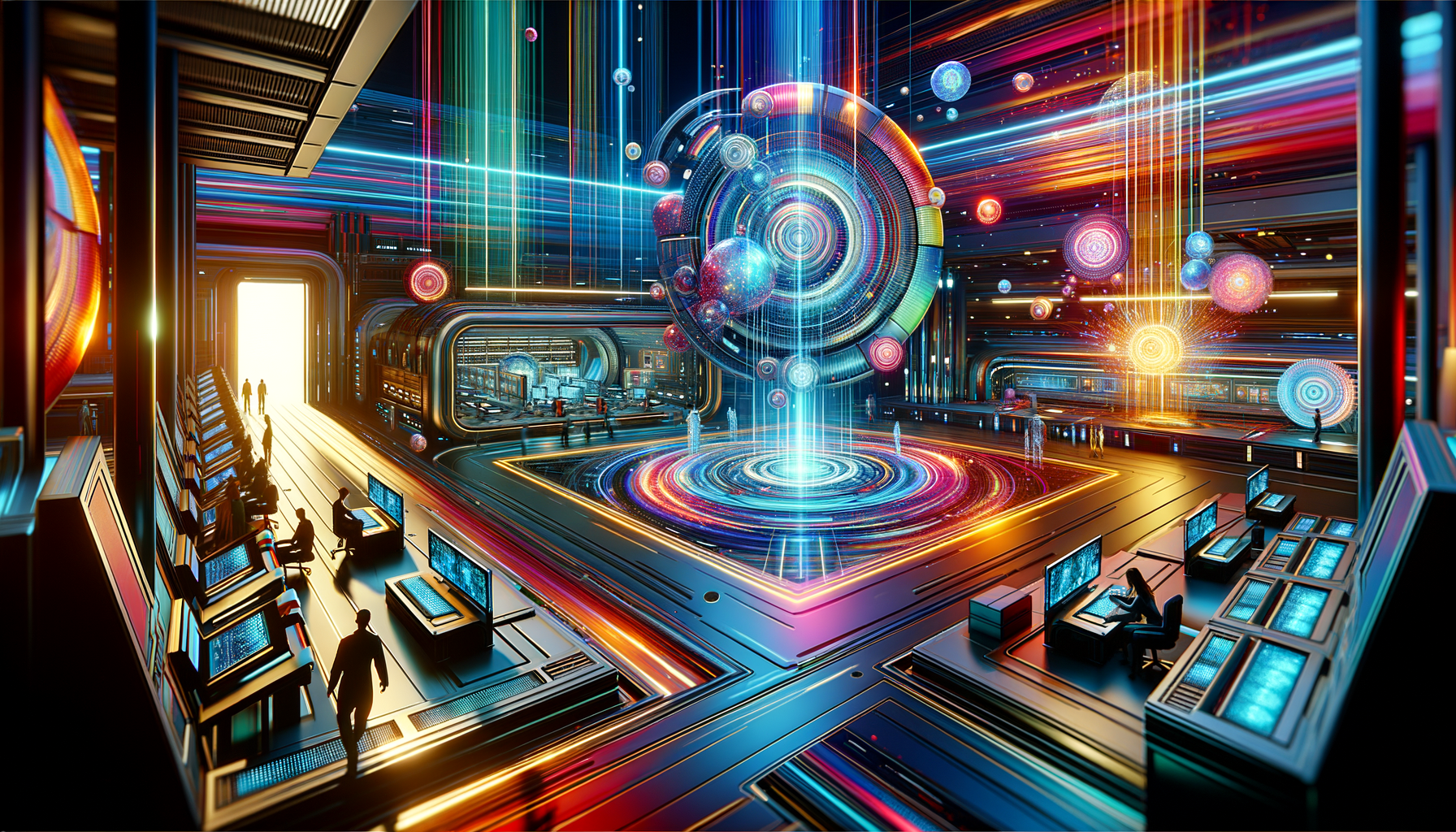 Eye-catching visual of XR training, AI training, enterprise XR
and  Metaverse vibes