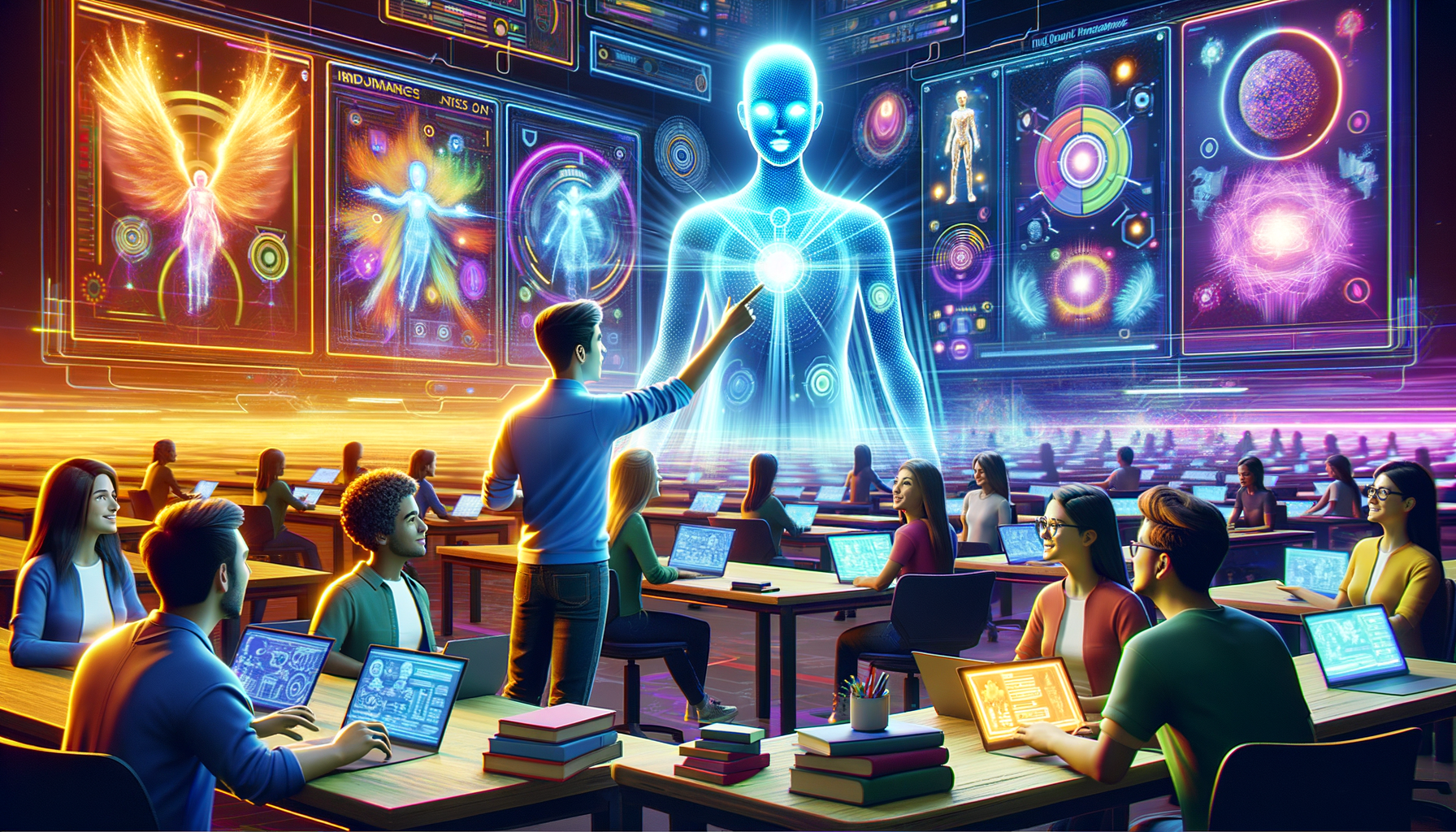 Eye-catching visual of AI, immersive learning, training and development
and  Metaverse vibes