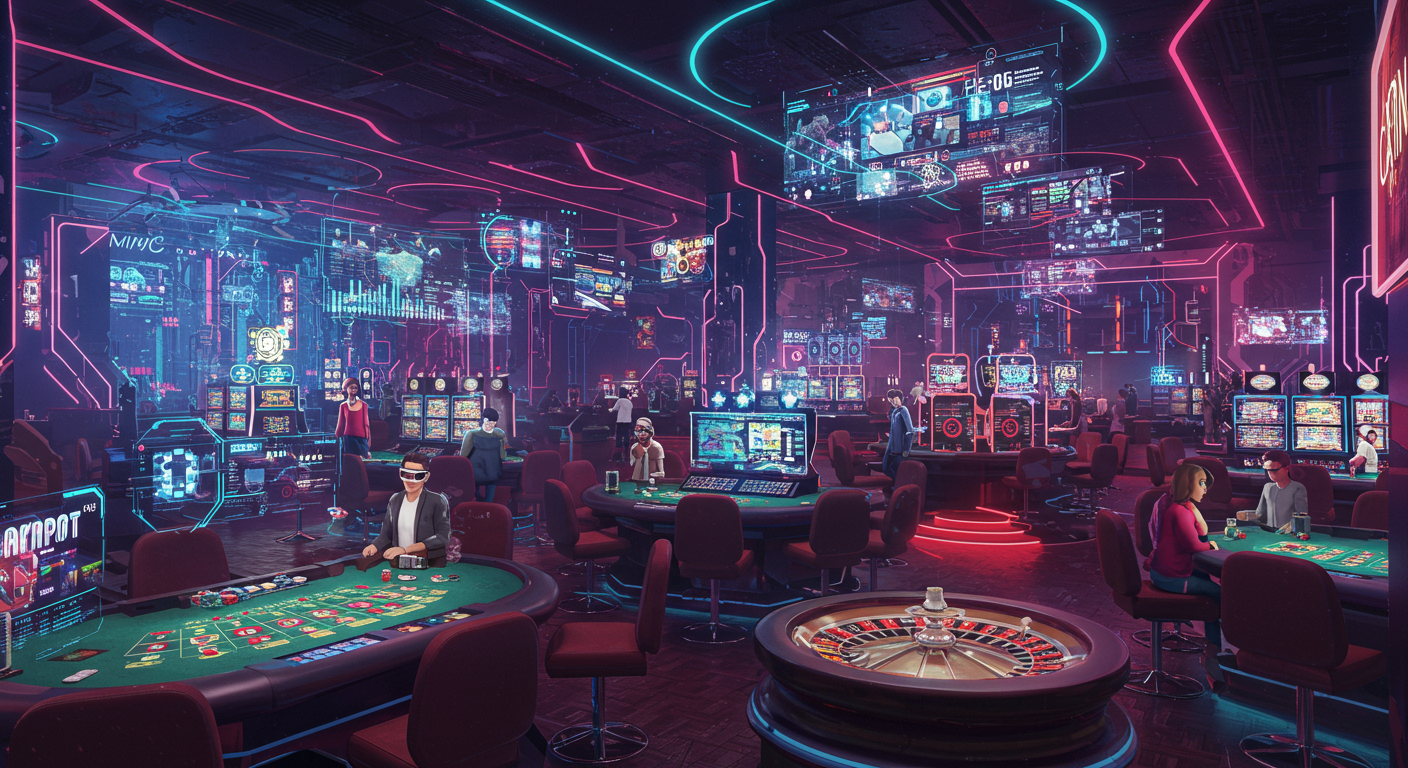 Eye-catching visual of iGaming, crypto-casino, AI
and  Metaverse vibes