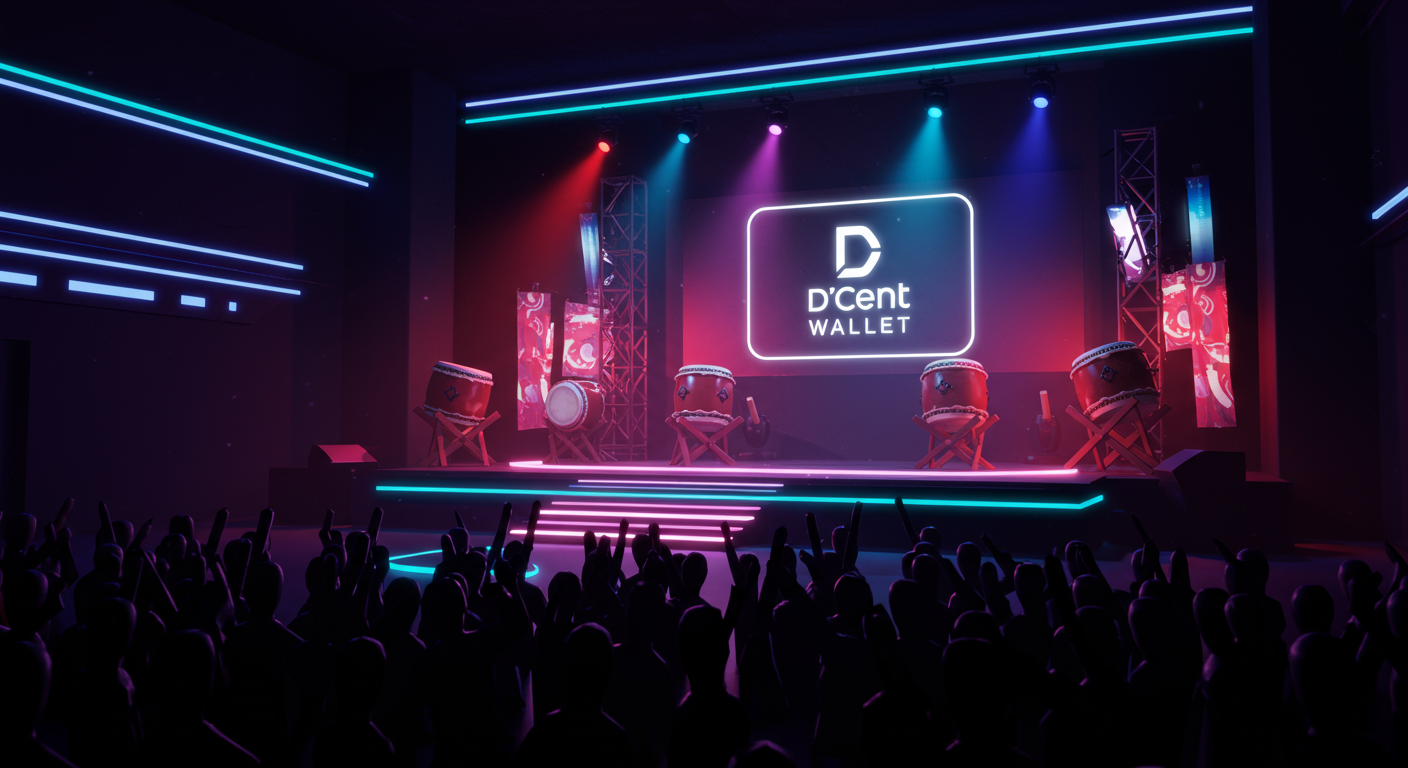 Eye-catching visual of D'CENT Wallet, Taiko, Web3 platform
and Metaverse vibes