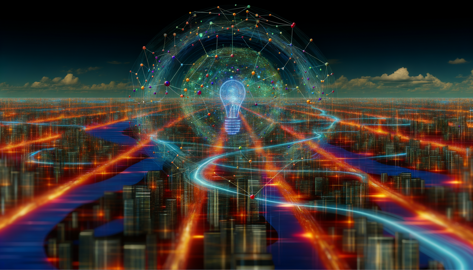 AI, immersive learning, training and development
technology and  Metaverse illustration