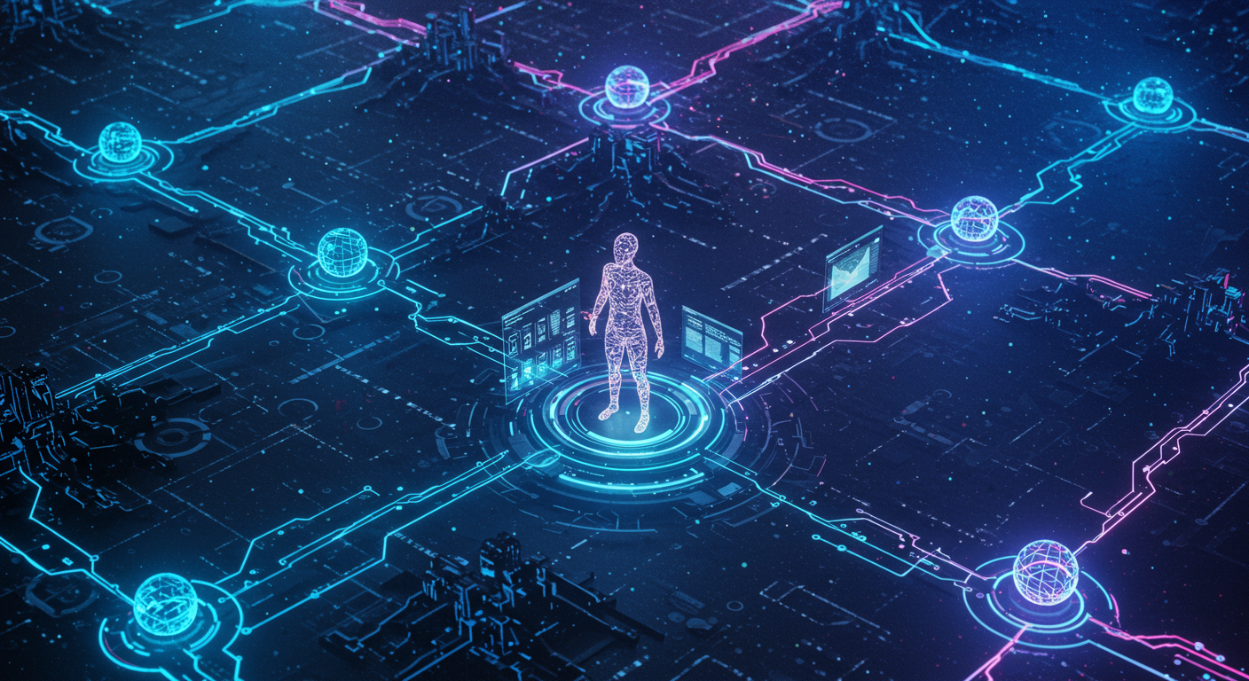 11.ai, voice-first AI assistant, task management
technology and  Metaverse illustration