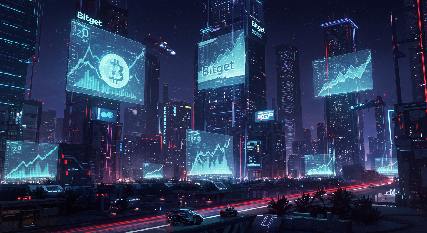 Future potential of Bitget, MotoGP, cryptocurrency represented visually