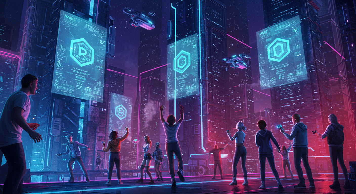Eye-catching visual of Web3 projects, crypto PR, press releases
and  Metaverse vibes