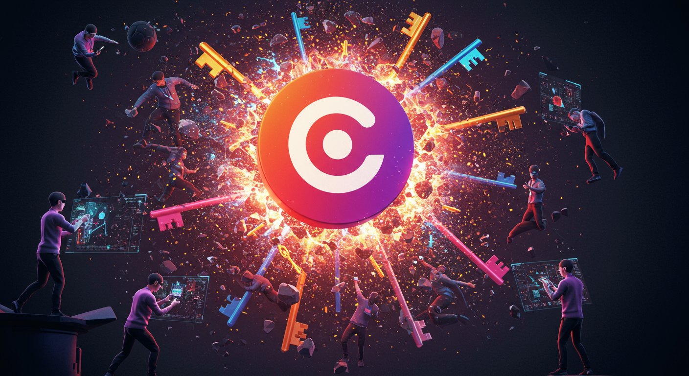 Eye-catching visual of Coinbase, bug bounty, smart contracts
and  Metaverse vibes