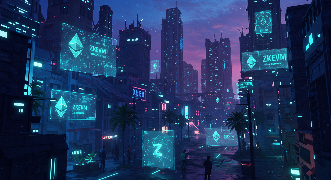 Eye-catching visual of Ethereum, zkEVM, ZK adoption
and  Metaverse vibes