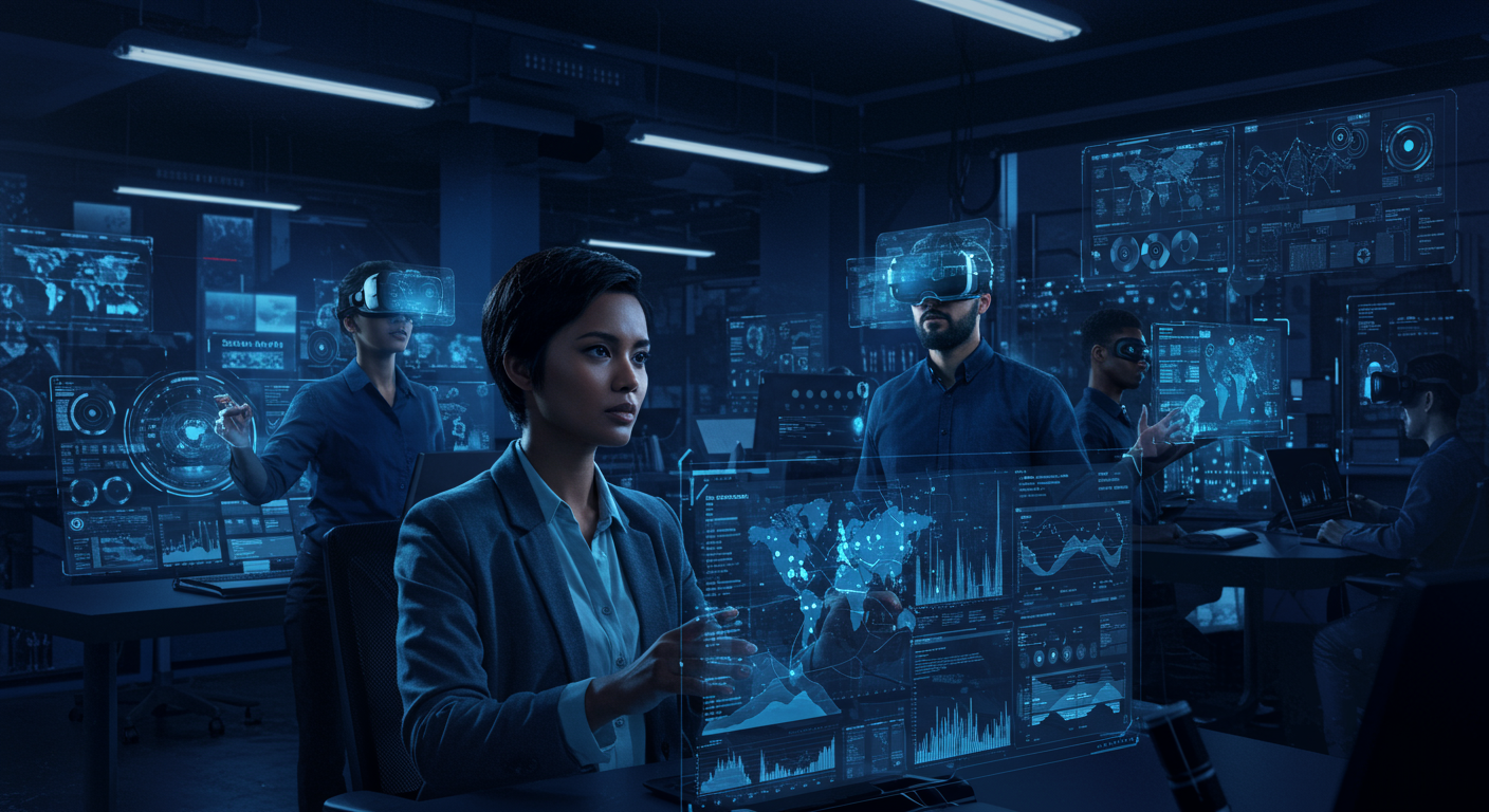 Eye-catching visual of XR, security, enterprise
and  Metaverse vibes
