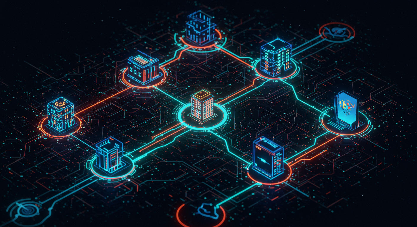 Tokenized real estate, Funding, Polytrade
technology and  Metaverse illustration