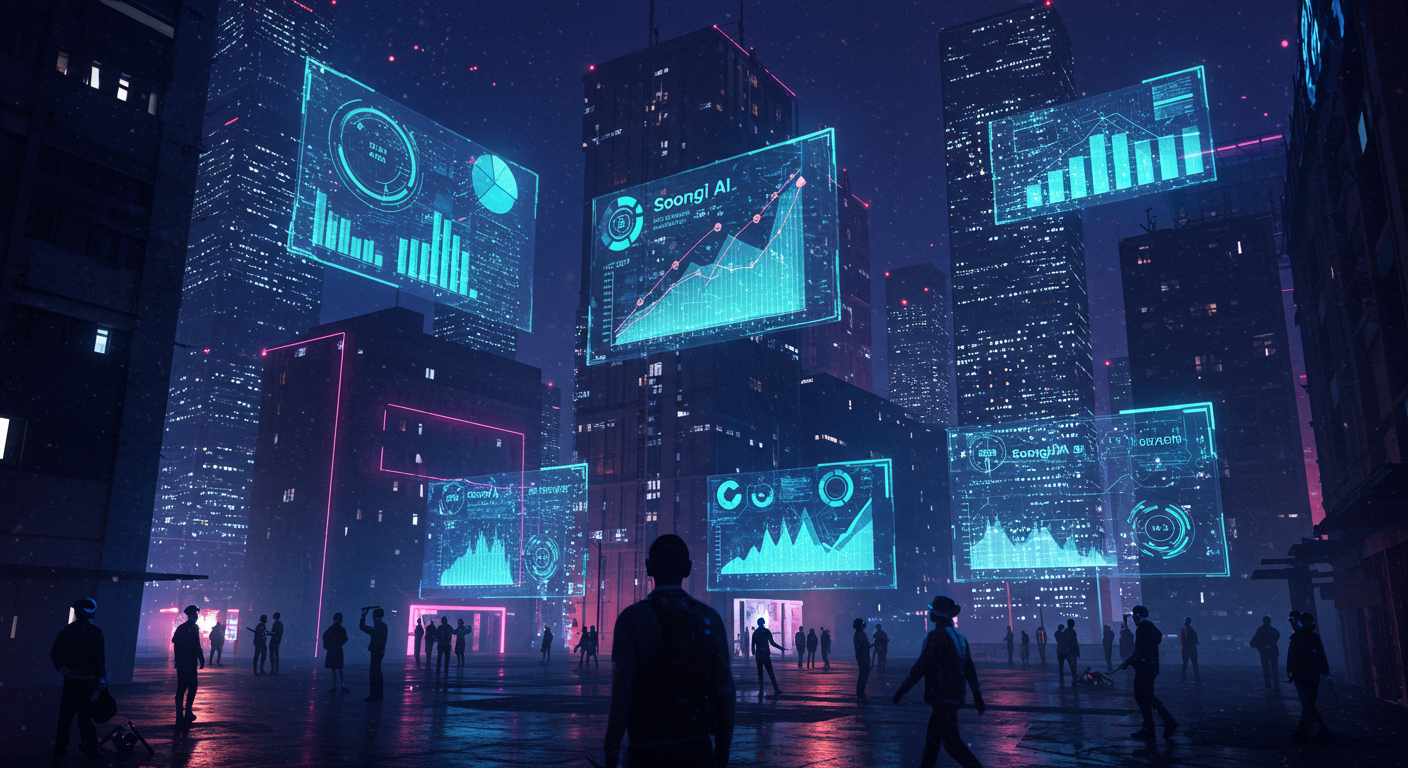 Future potential of Sogni AI, mainnet launch, decentralized AI
 represented visually