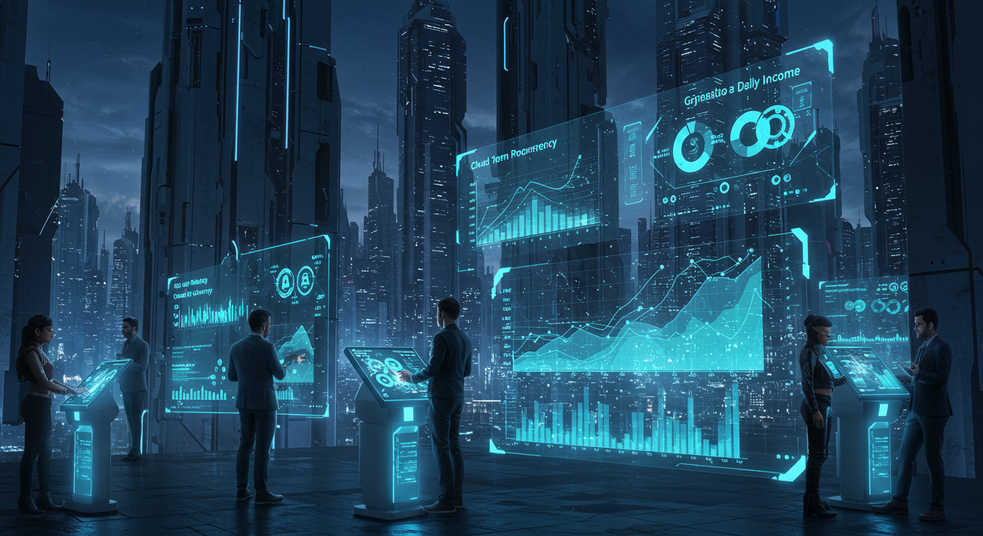 Future potential of Cloud mining, Cryptocurrency, Daily income
 represented visually