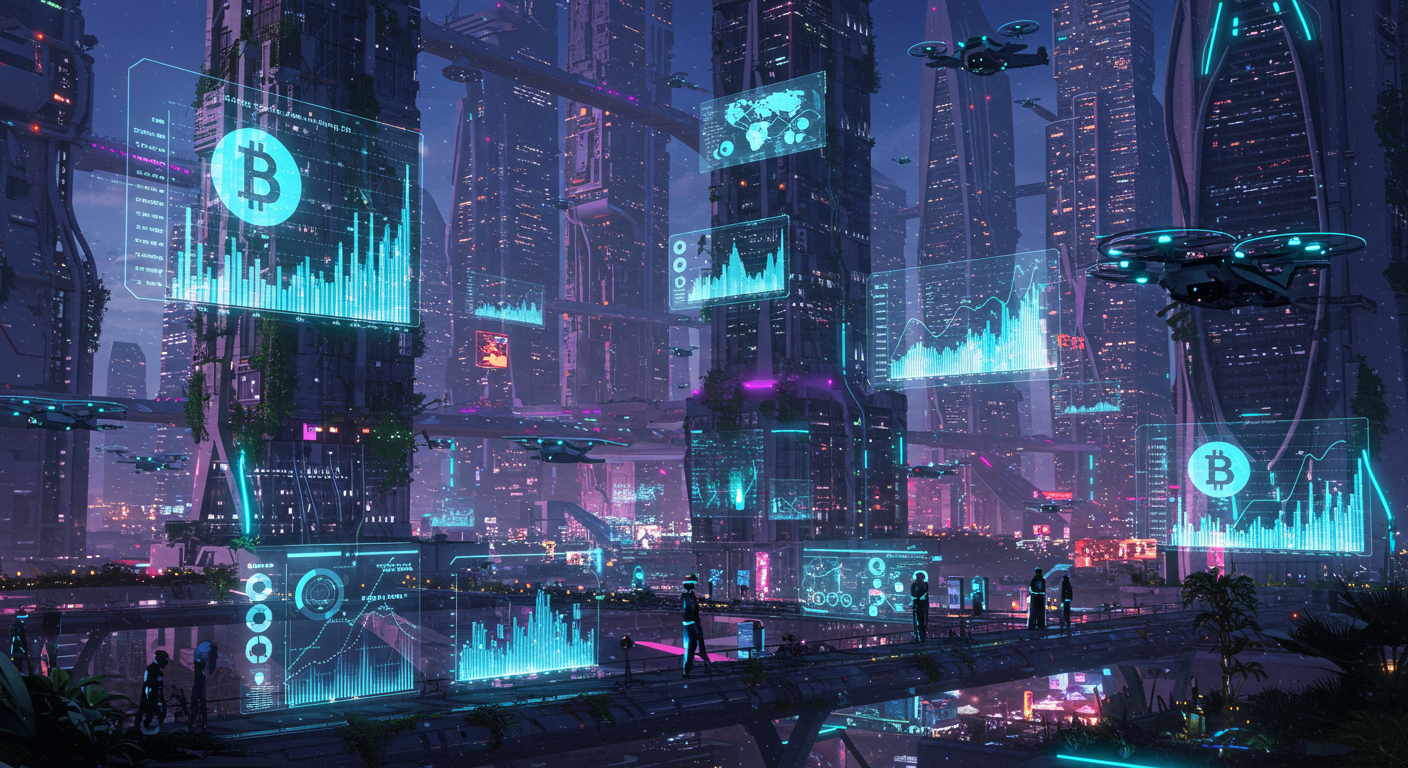Future potential of crypto alliances, digital assets, interoperable
 represented visually